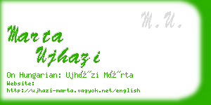 marta ujhazi business card